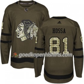 Chicago Blackhawks Marian Hossa 81 Adidas 2017-2018 Camo Groen Authentic Shirt - Mannen